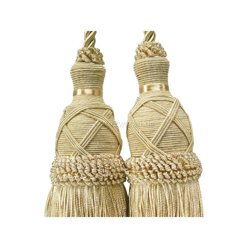 Doppelquast mit Kordel 20cm Raffhalter Vorhänge Dekoration Troddel Gardinen