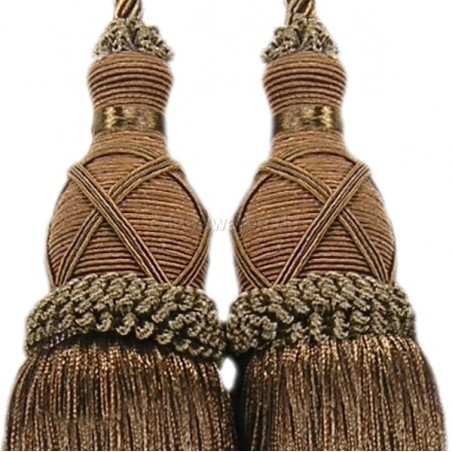 Doppelquast mit Kordel 20cm Raffhalter Vorhänge Dekoration Troddel Gardinen